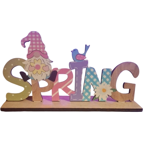 EASTER Wooden Table Top Sign - Pastel Bunny & Carrot - Picture 2 of 2